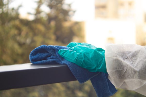 Sanitising the office space outdoors with an antimicrobial treatment