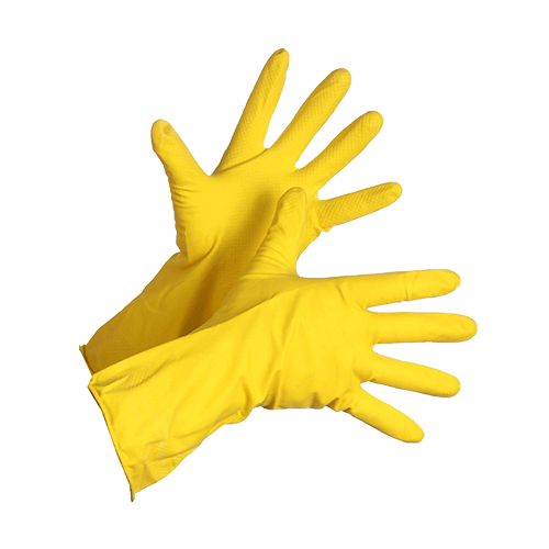 Yellow rubber gloves for cleaning